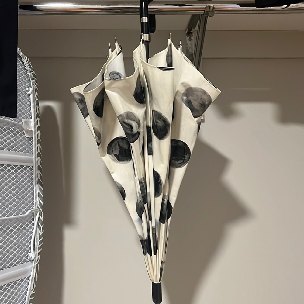 Black and white polka dot Dolce and Gabanna umbrella